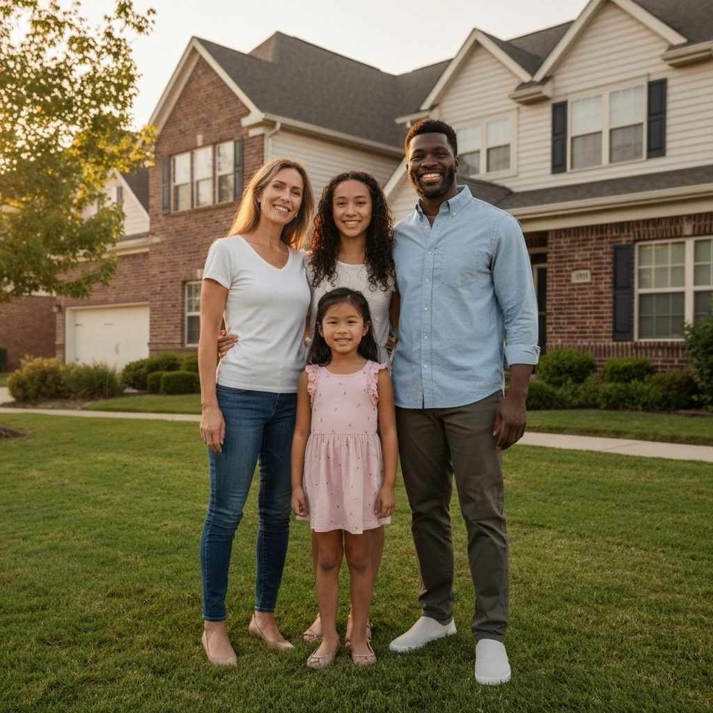 Happy family protected by insurance
